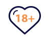 a heart-shaped icon with 18+