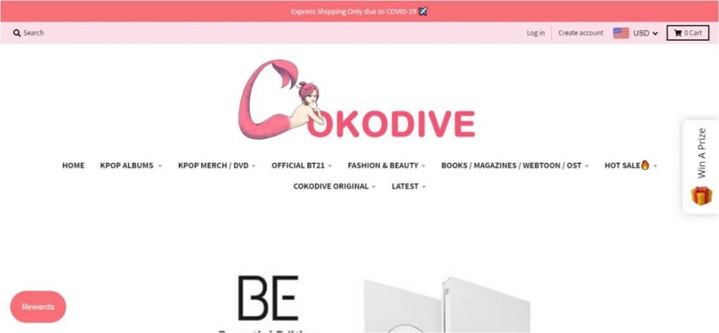 COKODIVE website screenshot