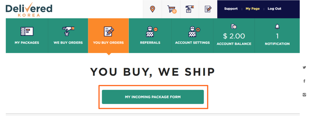 You Buy Orders Page