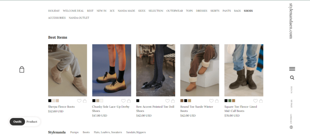 stylenanda korean womens shoes online shopping site