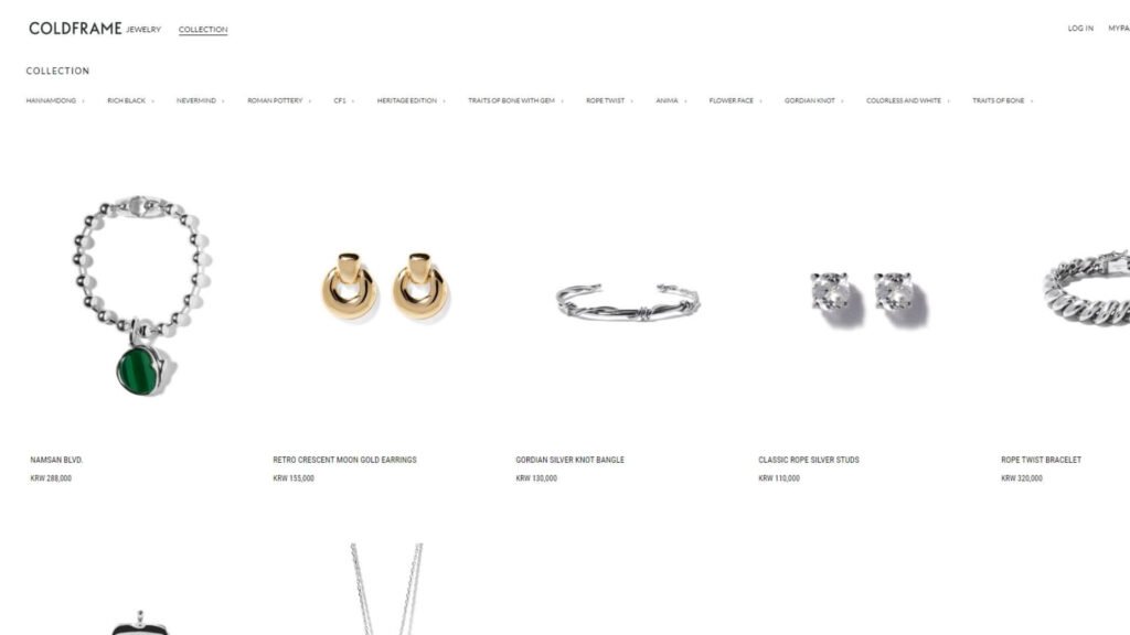 cold frame top 10 korean online jewelry stores