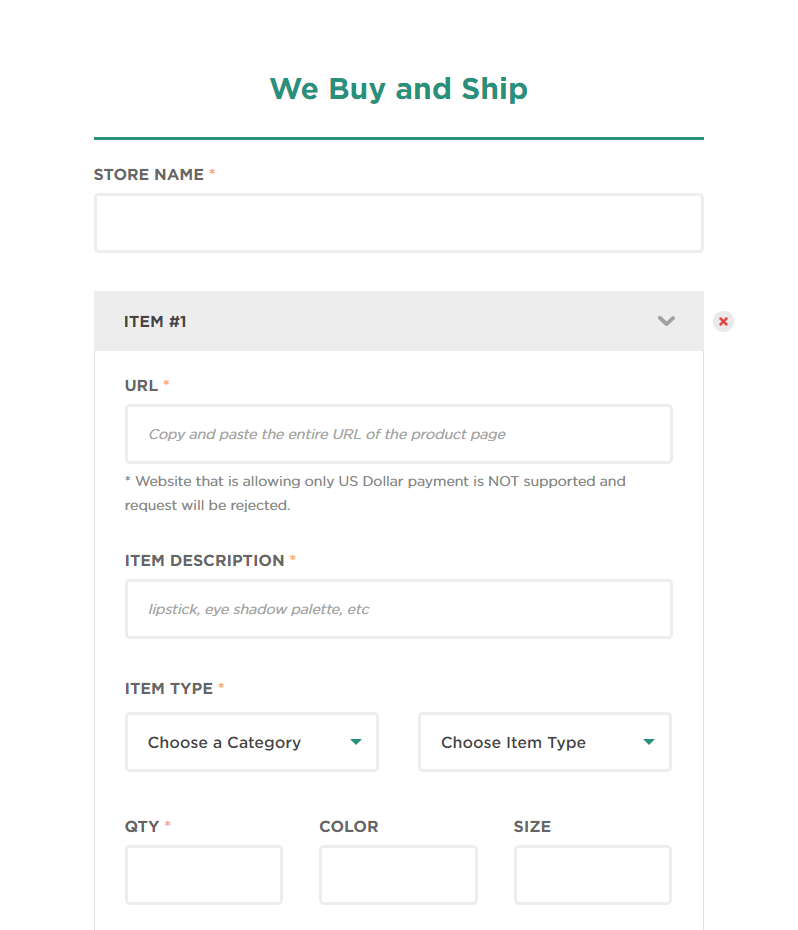 we buy and ship order form 1
