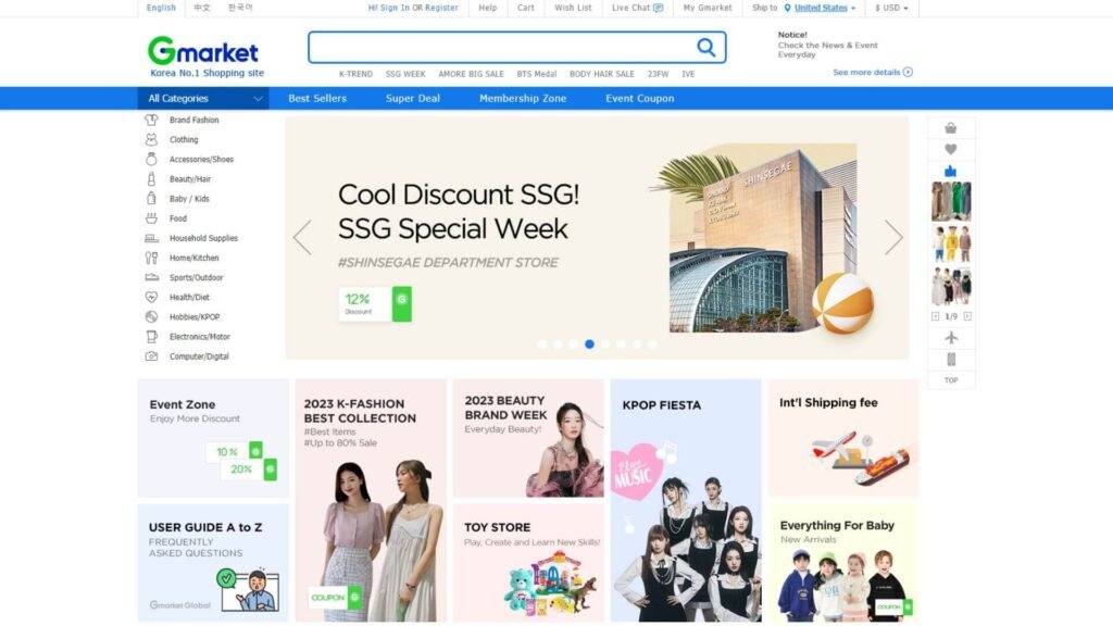 global gmarket top 10 most visited south korean ecommerce websites in 2023 delivered korea